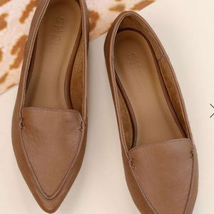 Pointy Brown Leather Flats